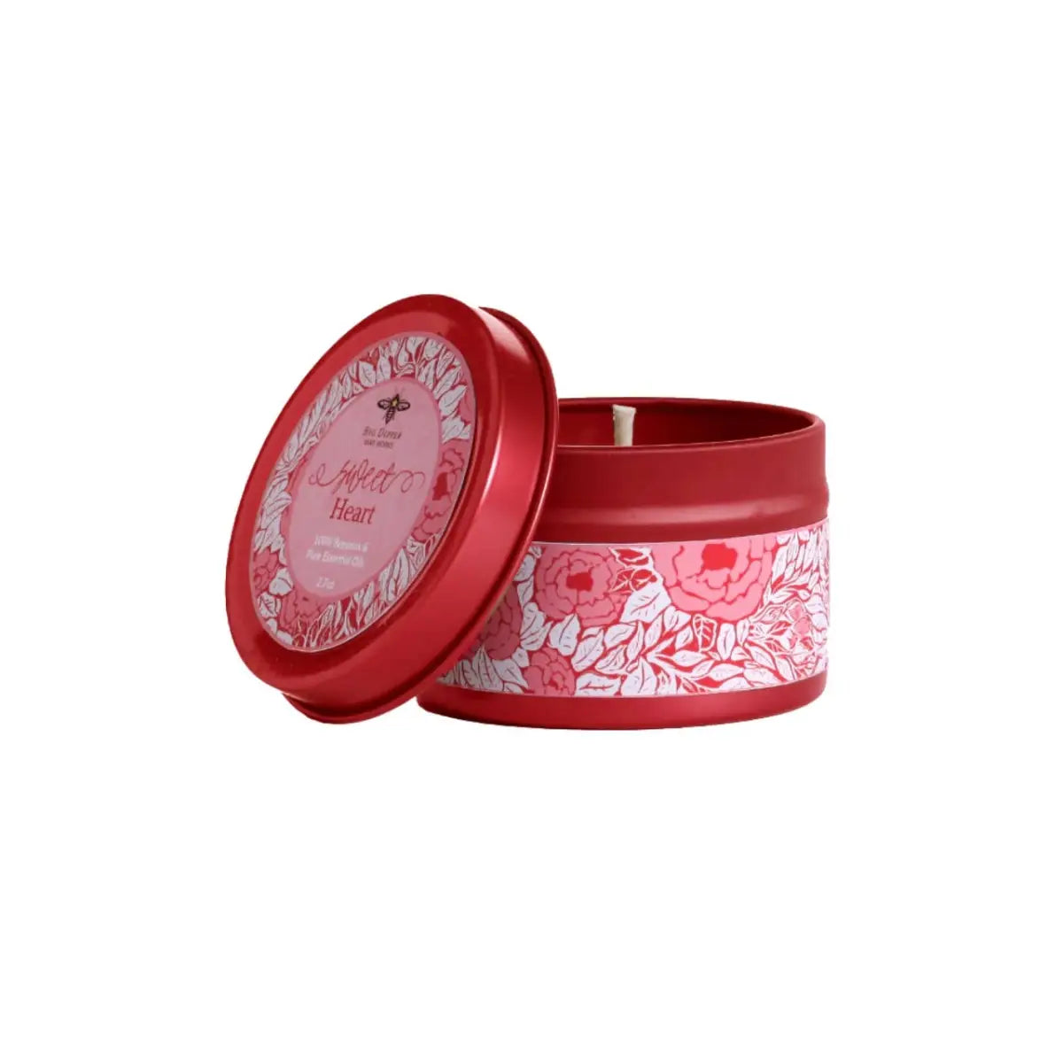 Sweet Heart Tin Candle – Beeswax – Valentine’s Day - Big Dipper Wax Works