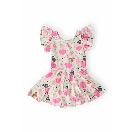 Twirl Leotard with Skirt - Tiny Dancer - Pink Ballerinas - 6-12M - Mila & Rose ®