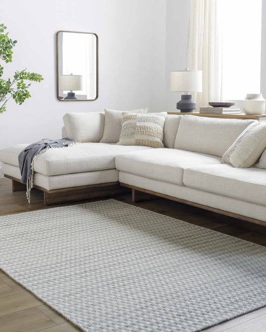 Ivory Textured Wool Rug - Boutique Rugs