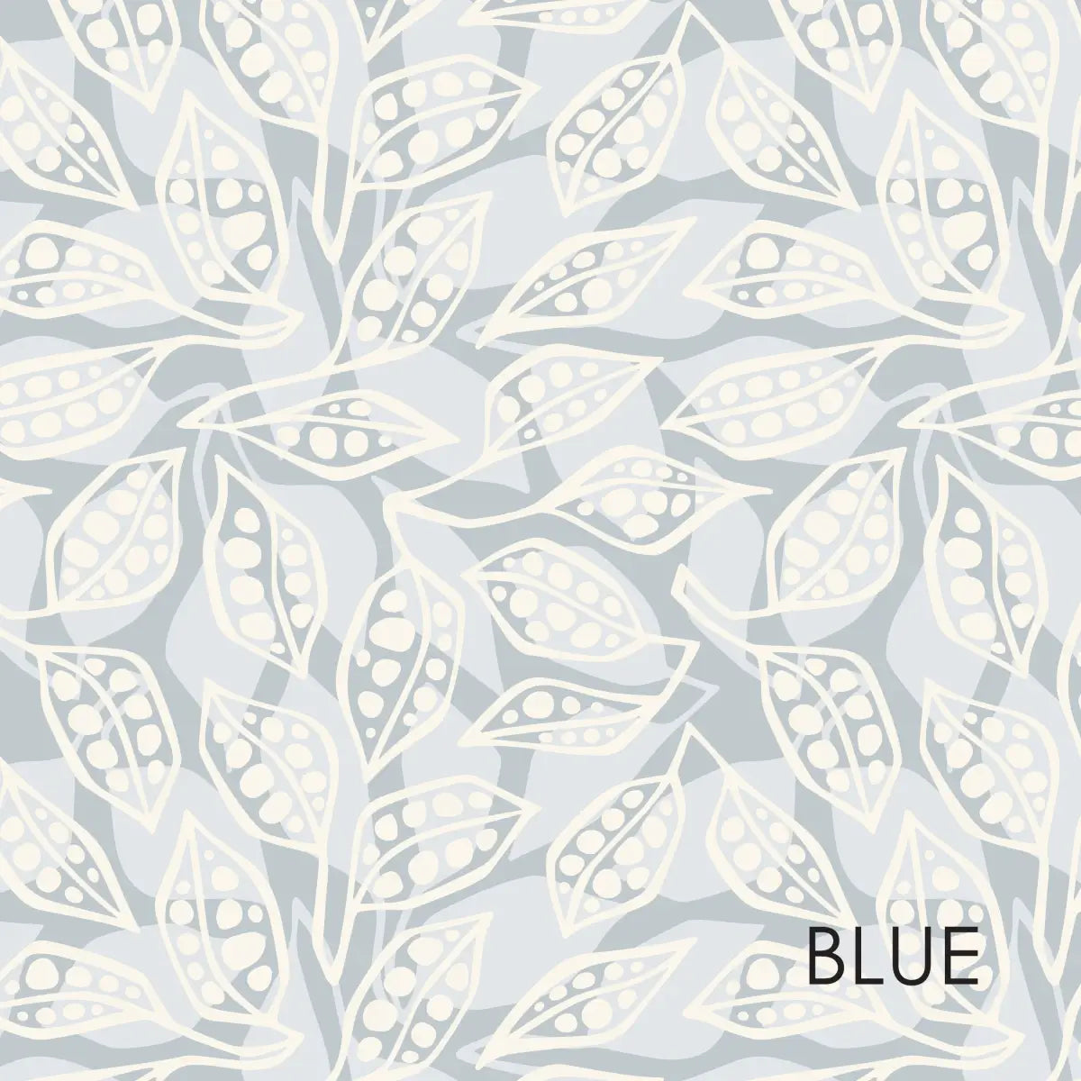 Toby Wallpaper - Playful Leaves - by Erin Silliman Designs - Sample 1 foot by 1 foot / Blue - Loomwell Home Goods