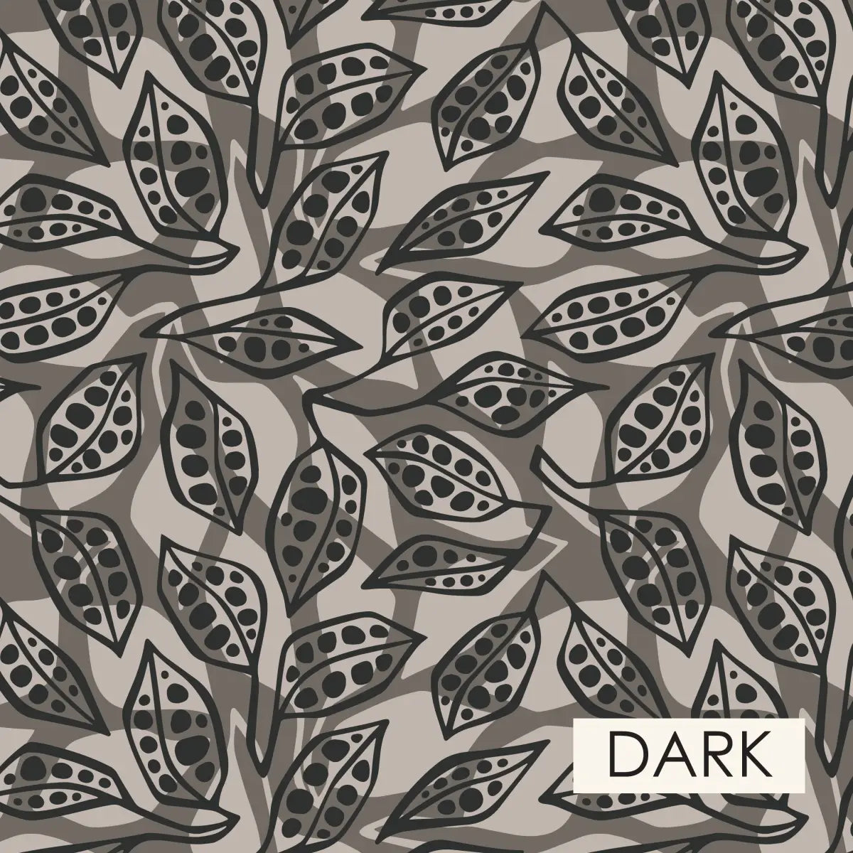 Toby Wallpaper - Playful Leaves - by Erin Silliman Designs - Sample 1 foot by 1 foot / Dark - Loomwell Home Goods