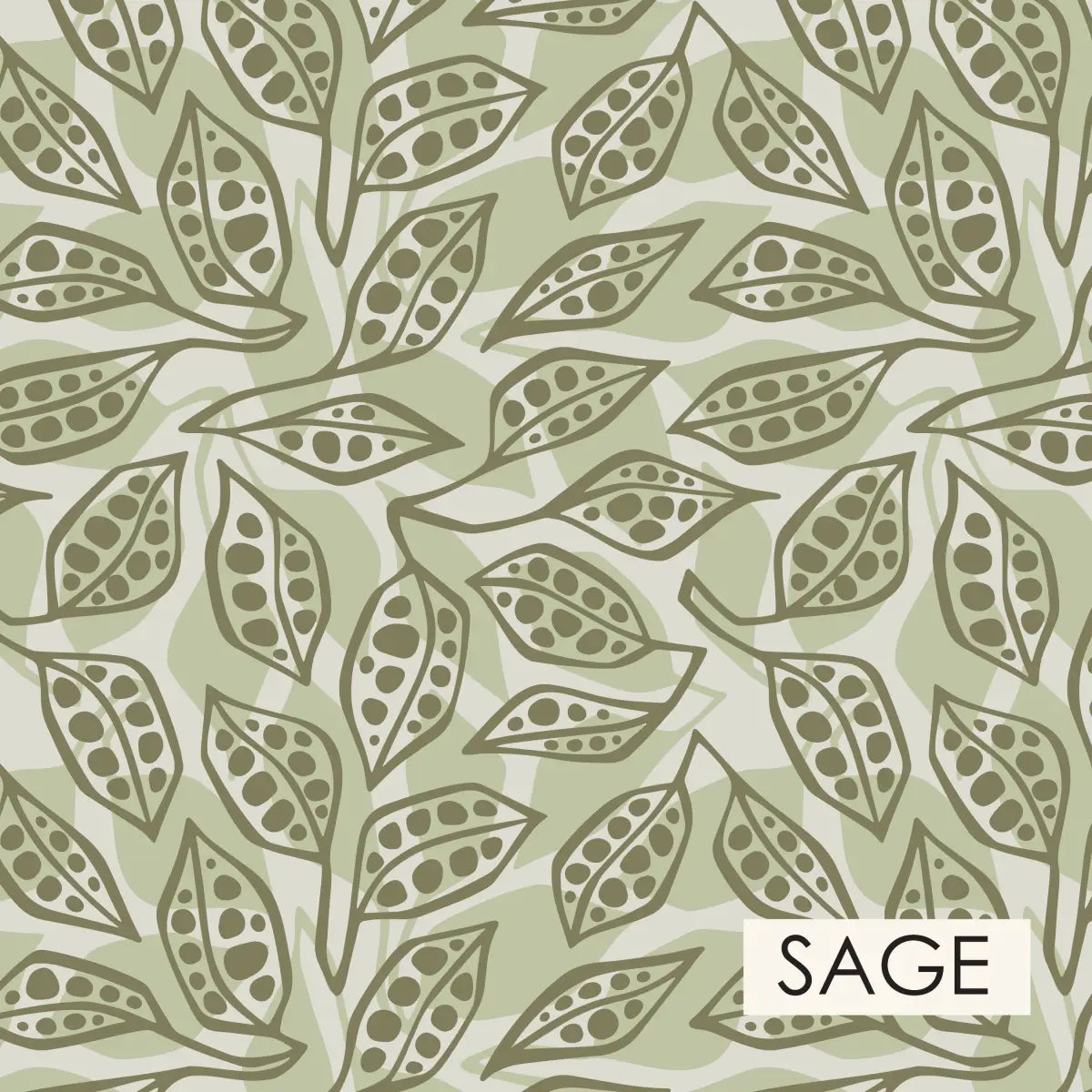 Toby Wallpaper - Playful Leaves - by Erin Silliman Designs - Sample 1 foot by 1 foot / Sage - Loomwell Home Goods