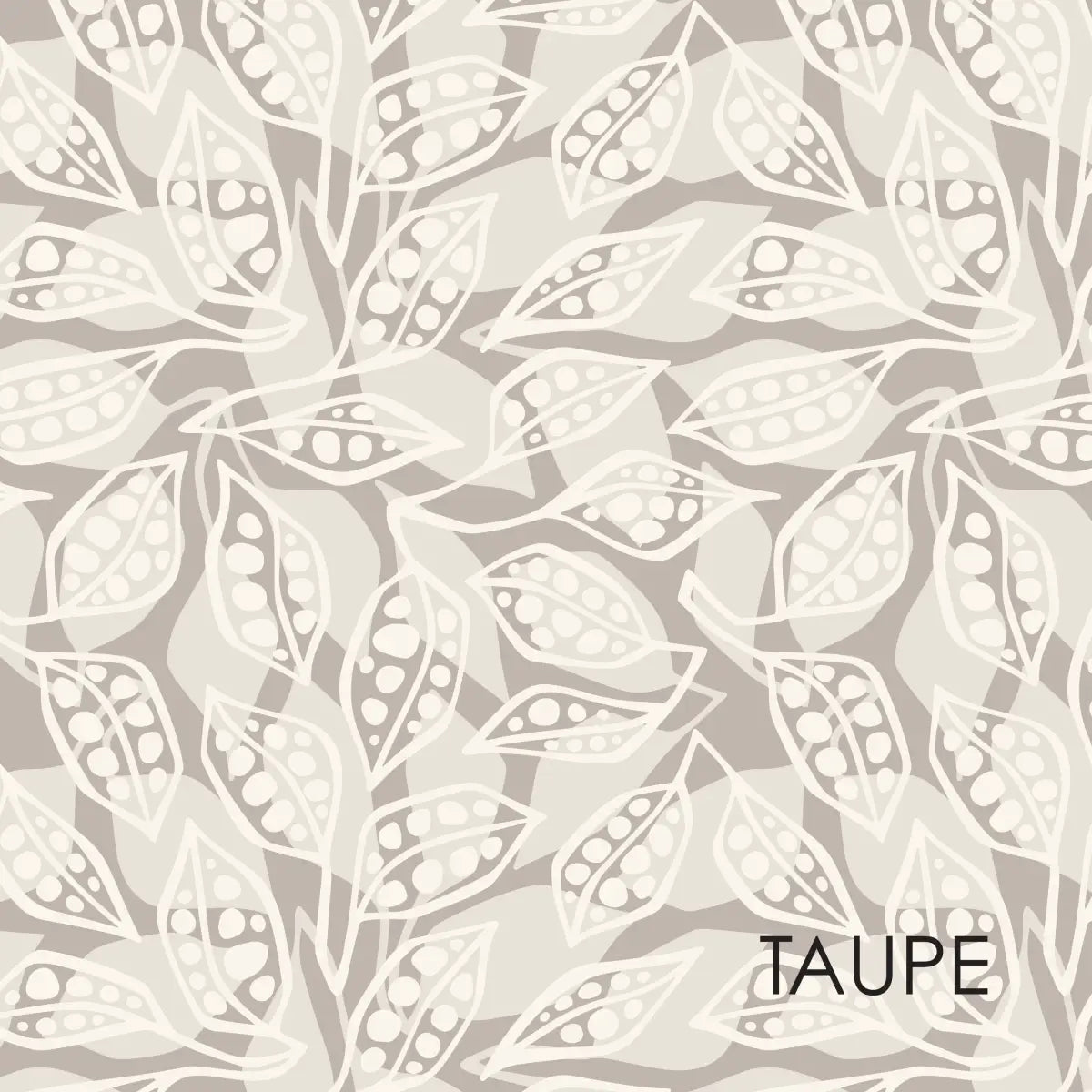 Toby Wallpaper - Playful Leaves - by Erin Silliman Designs - Sample 1 foot by 1 foot / Taupe - Loomwell Home Goods