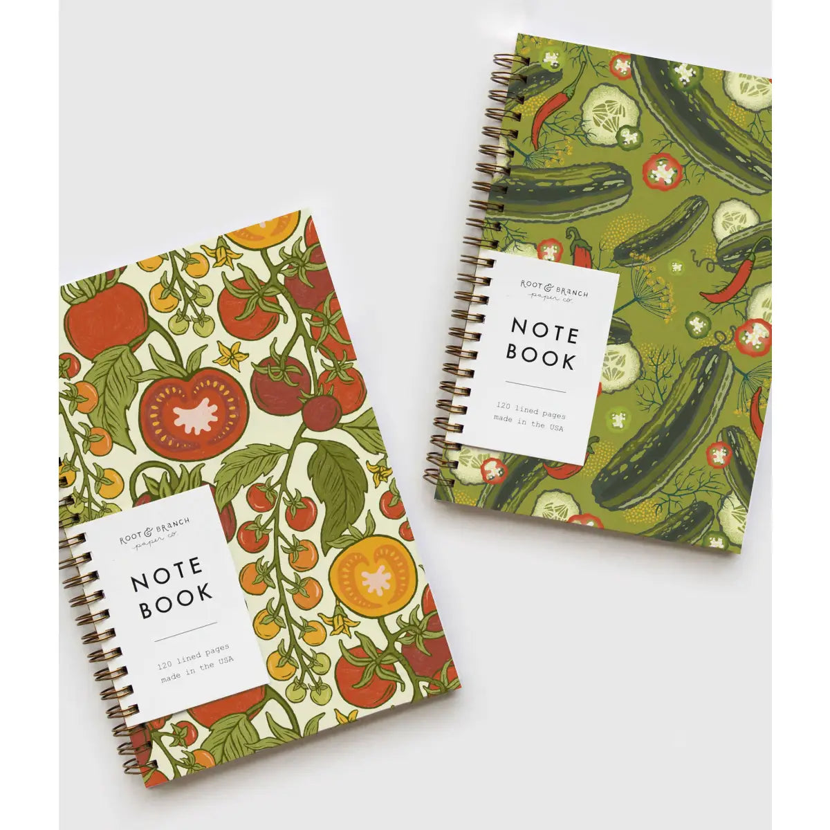 Notebook - Tomatoes on the Vine - Spiral Bound - Root & Branch Paper Co.