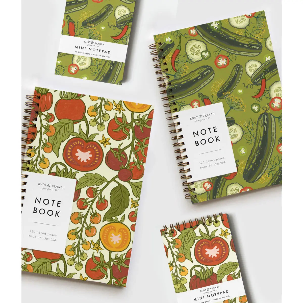 Notebook - Tomatoes on the Vine - Spiral Bound - Root & Branch Paper Co.