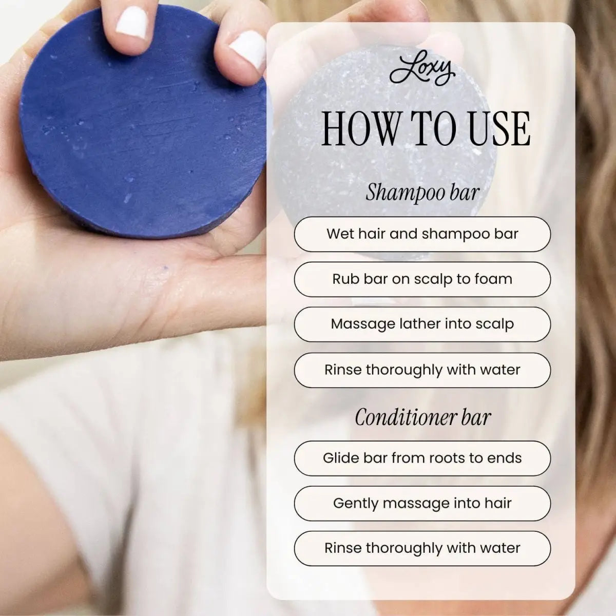 Conditioner Bar - TONE for Gray or Color-Treated Hair with Biotin and Almond Oil - Loxy