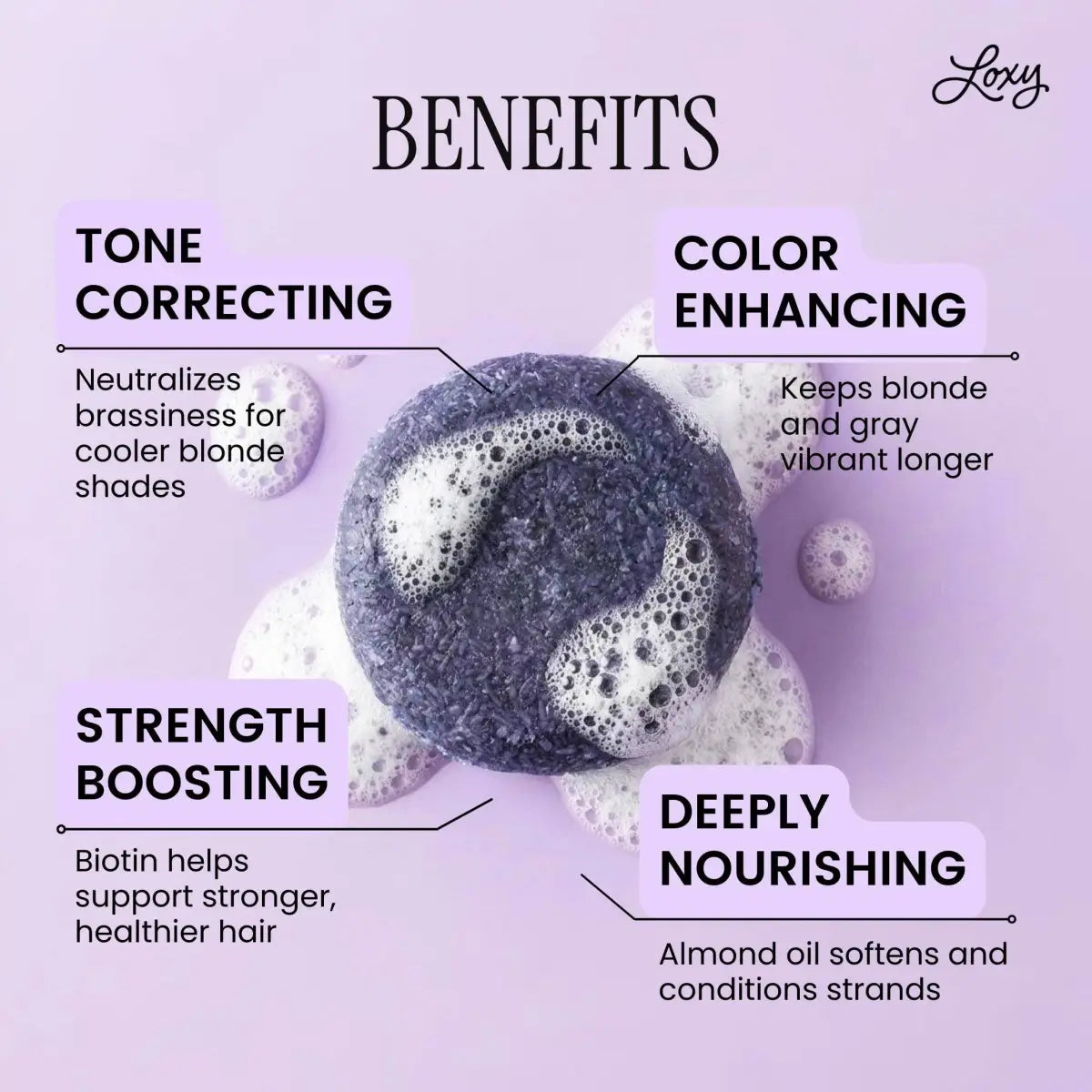 Shampoo Bar - TONE for Gray or Color-Treated Hair with Biotin - Loxy