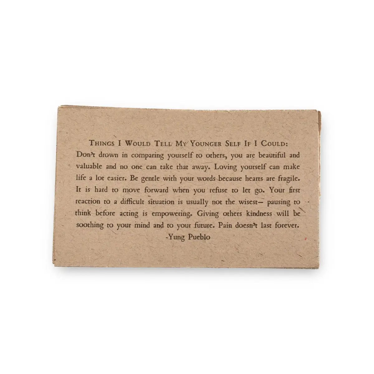Quote on Handmade Paper - Individual Card - Sugarboo &