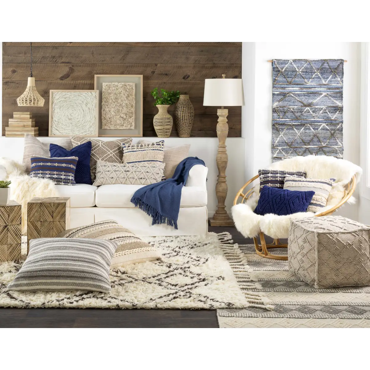 Toronto Hand Woven Wool Pouf - 18’’ Cube - Boutique Rugs