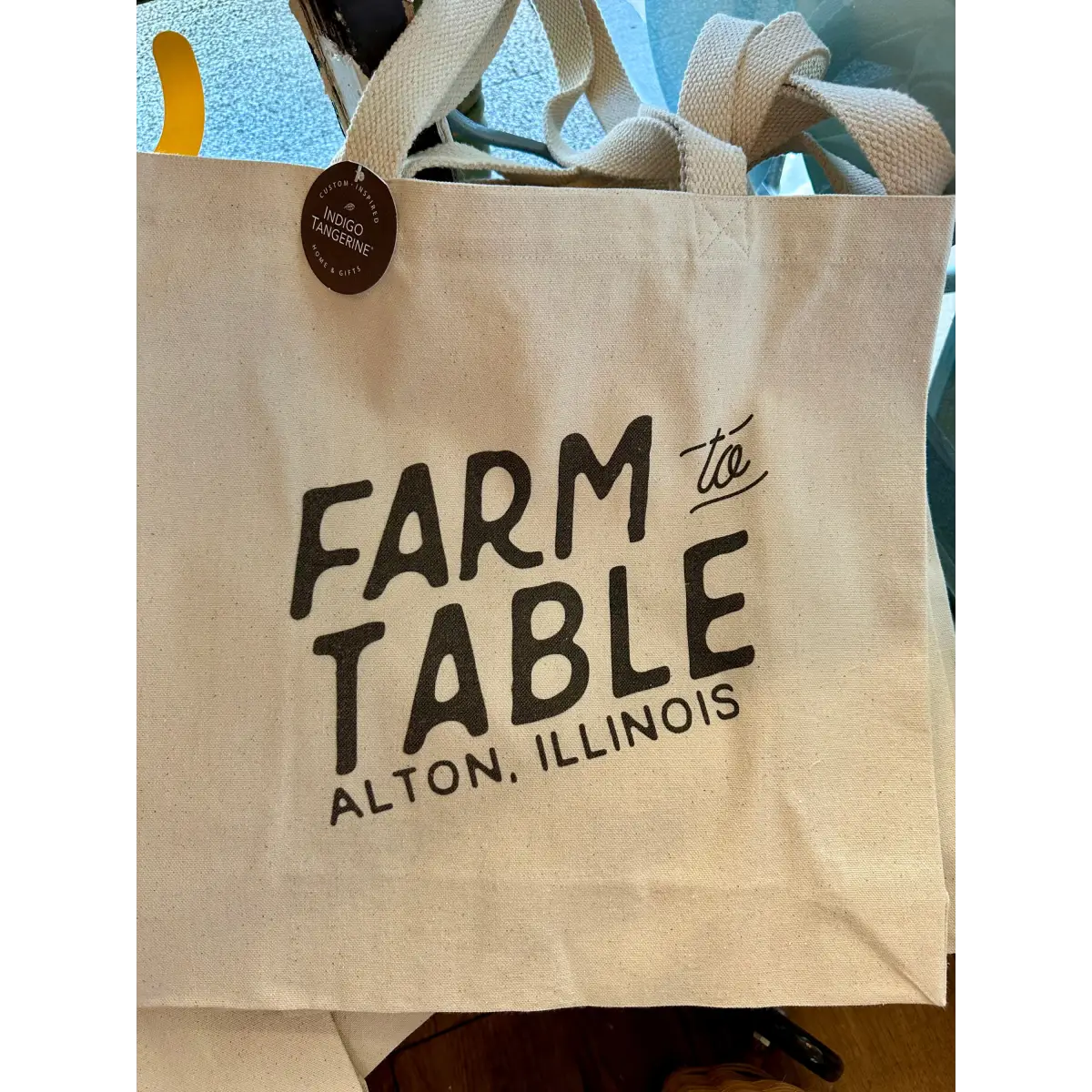Tote Bag - Farm to Table - Alton Illinois - Indigo Tangerine