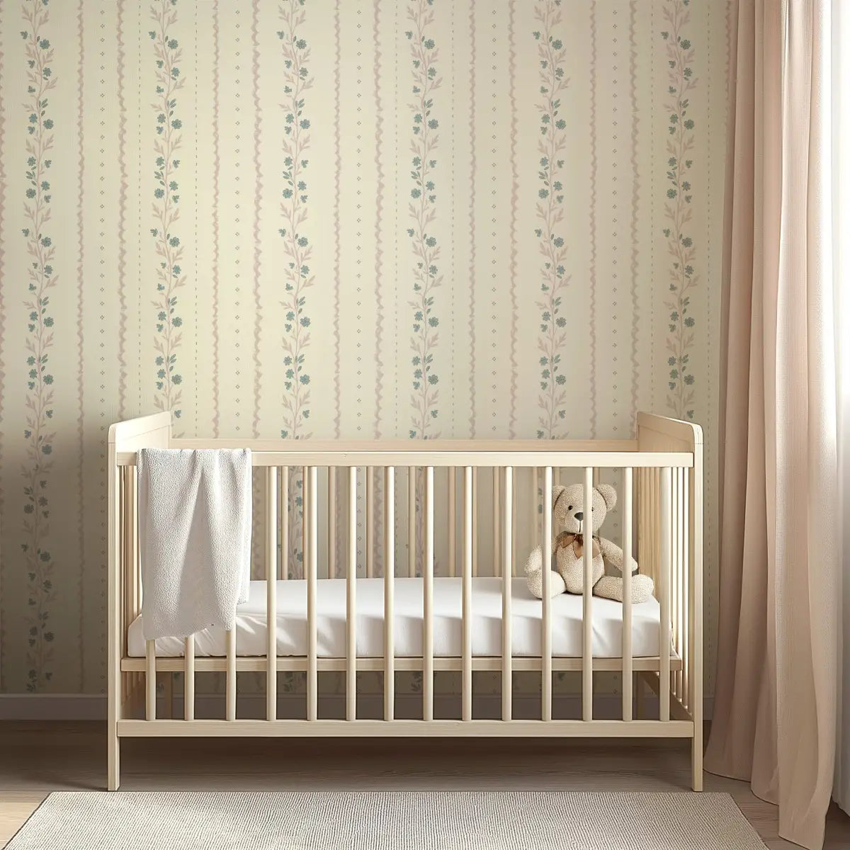Tova Wallpaper - Cottage Stripe - Hand Drawn by The Feral Flower - Loomwell Home Goods