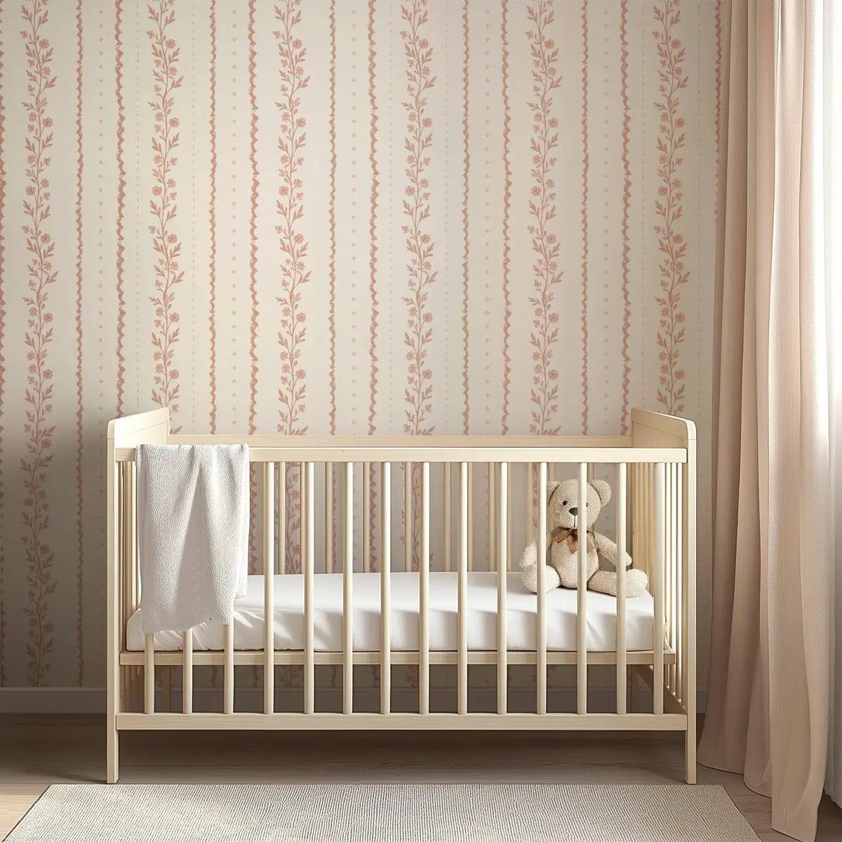 Tova Wallpaper - Cottage Stripe - Hand Drawn by The Feral Flower - Loomwell Home Goods