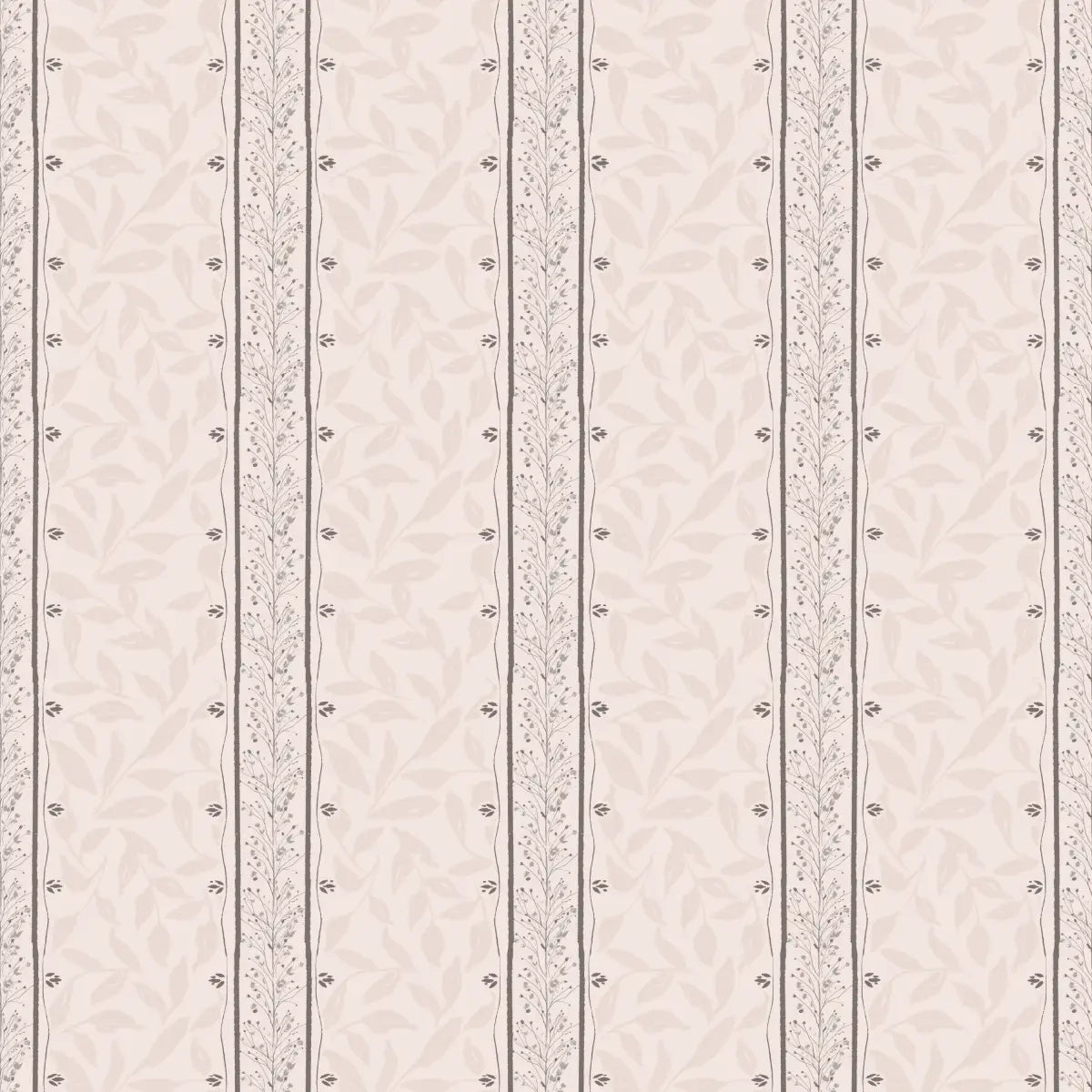 Townes Wallpaper - Leafy Stripes - by Rusky Rose by Amy - Sample 1 foot by 1 foot / Gray - Loomwell Home Goods