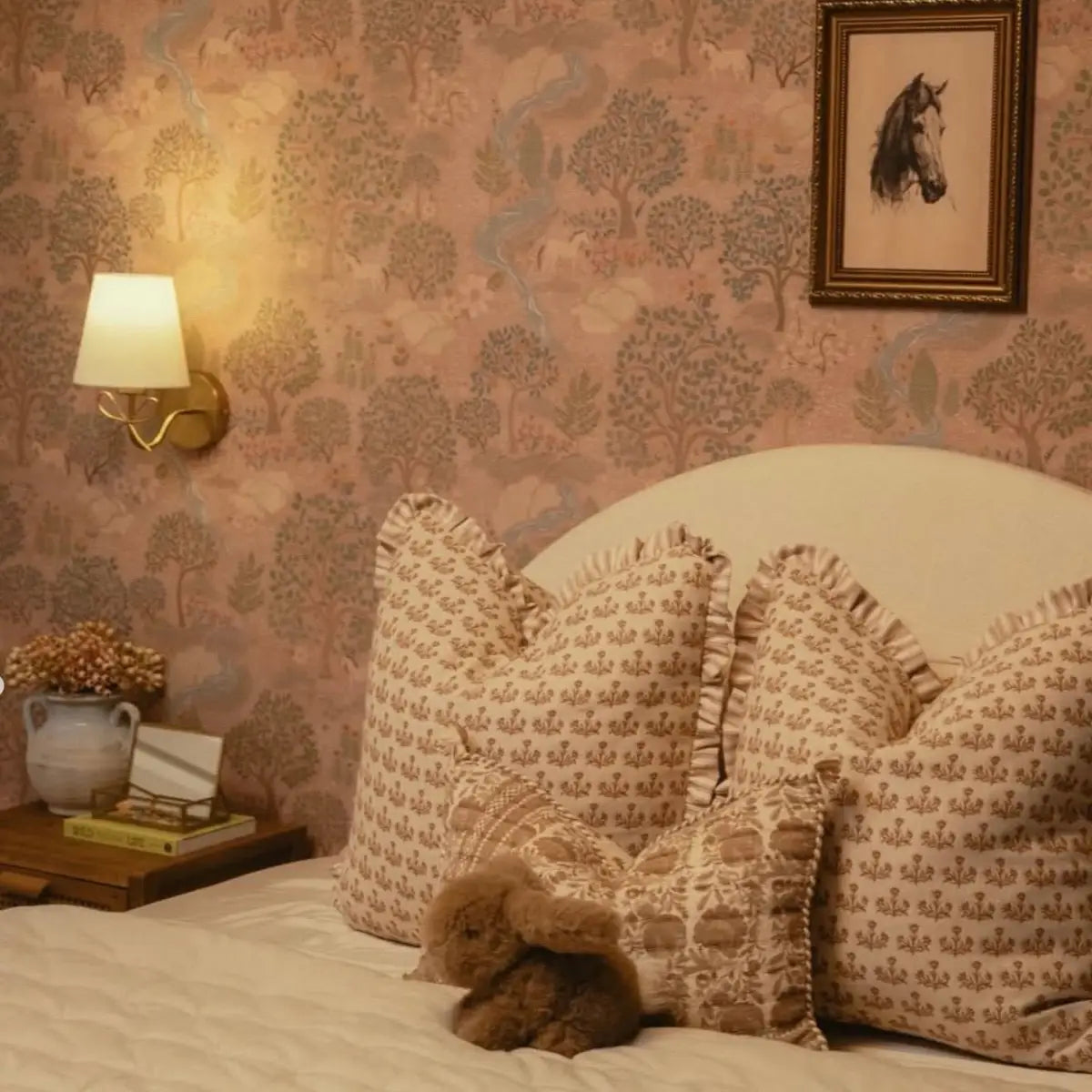 Townsley Wallpaper - Pastel Forest with Horses - by Aynsley Ovard x Bloomery Decor - Loomwell Home Goods