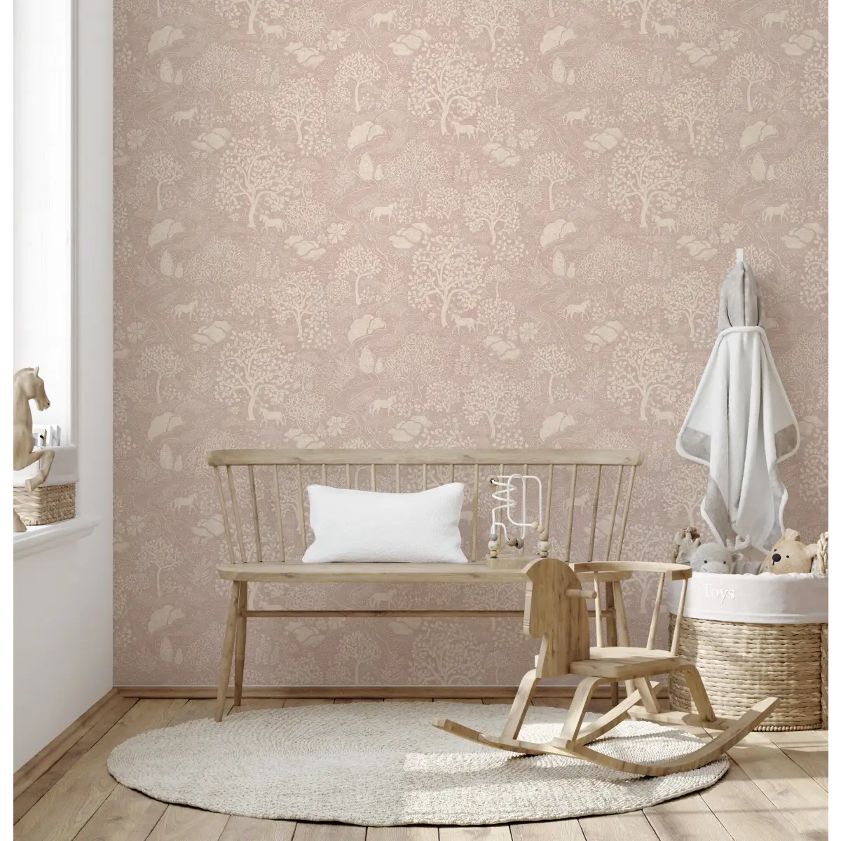 Townsley Wallpaper - Pastel Forest with Horses - by Aynsley Ovard x Bloomery Decor - Loomwell Home Goods