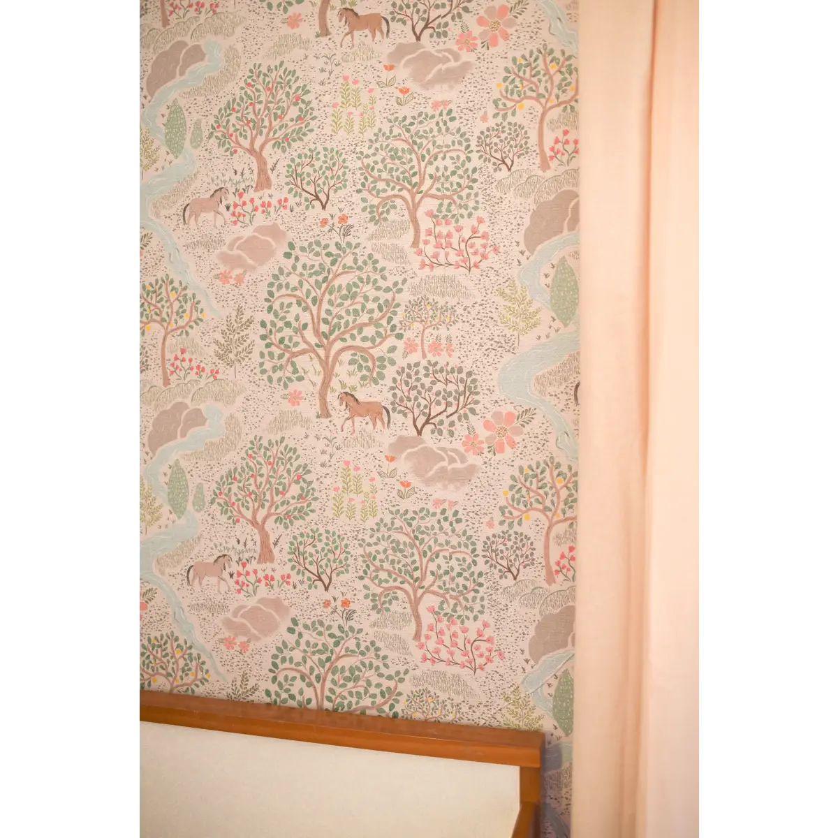Townsley Wallpaper - Pastel Forest with Horses - by Aynsley Ovard x Bloomery Decor - Loomwell Home Goods