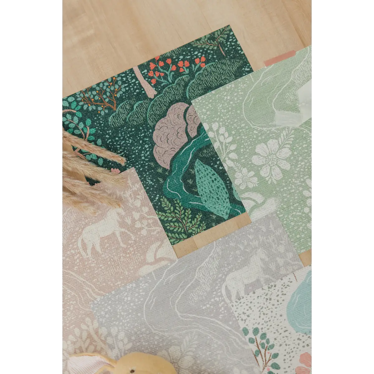 Townsley Wallpaper - Pastel Forest with Horses - by Aynsley Ovard x Bloomery Decor - Loomwell Home Goods