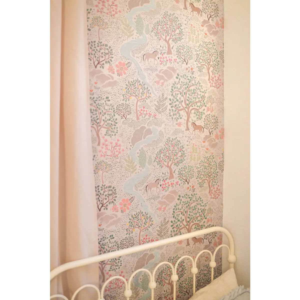 Townsley Wallpaper - Pastel Forest with Horses - by Aynsley Ovard x Bloomery Decor - Loomwell Home Goods