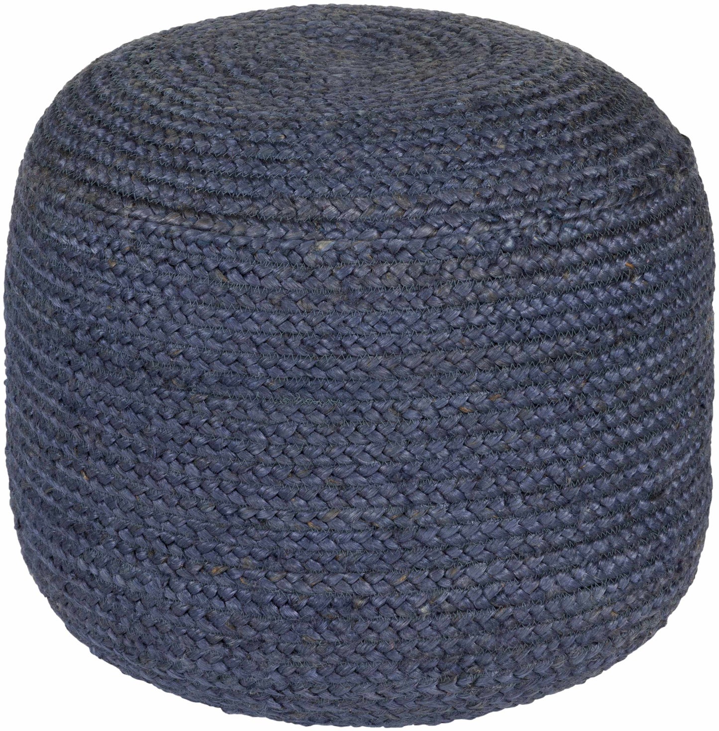 Pouf tricoté en jute bleu marine Gail