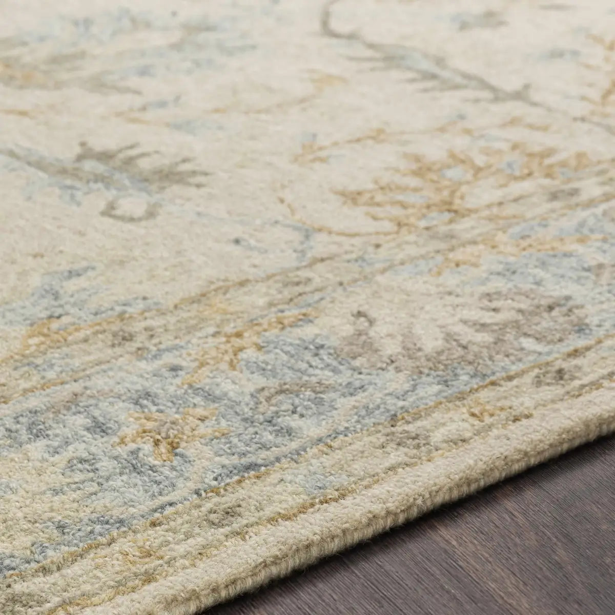 Traditional Beige Blue Area Rug - 2’ x 3’ Rectangle - Boutique Rugs