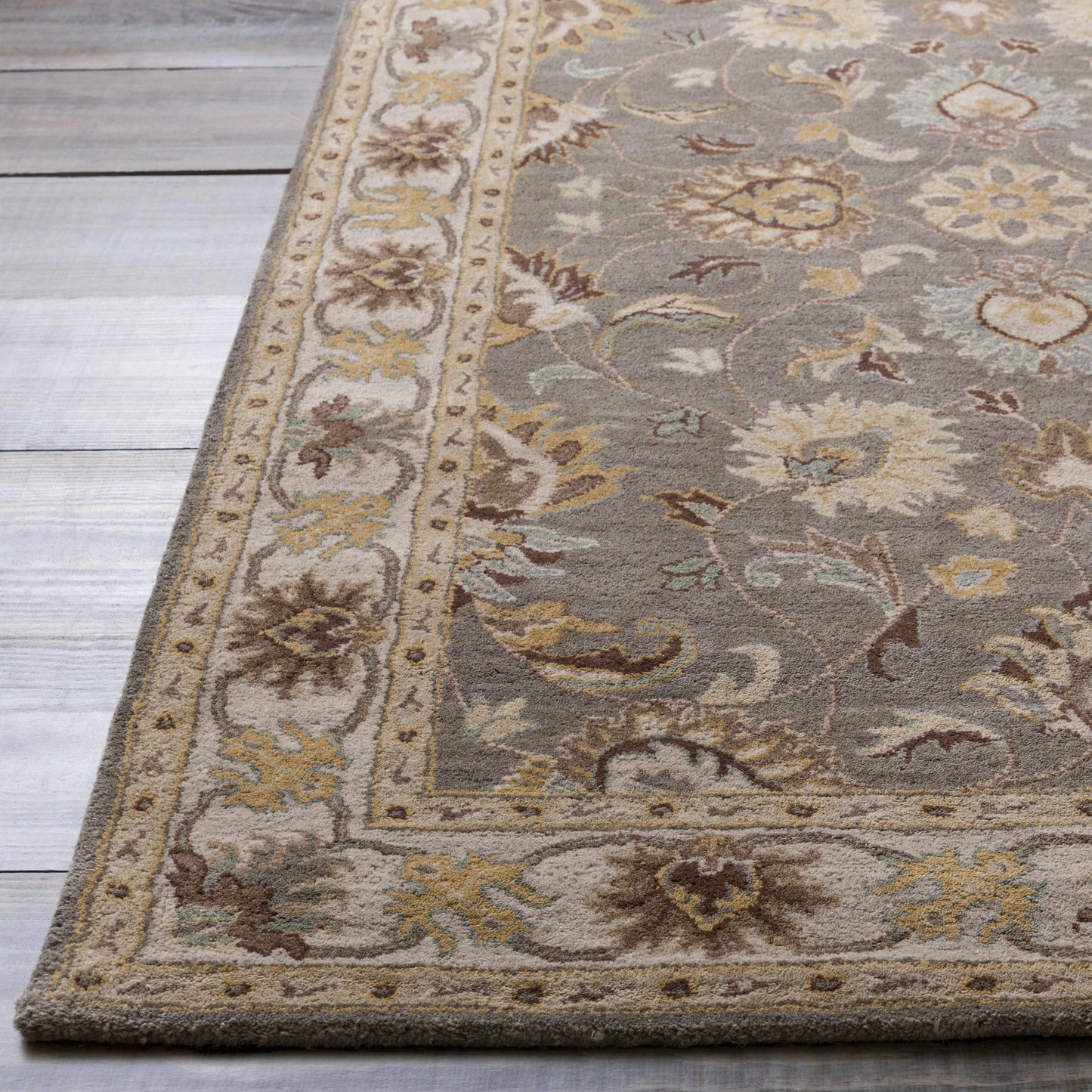 Cherryfield Hand Tufted Taupe Wool Rug