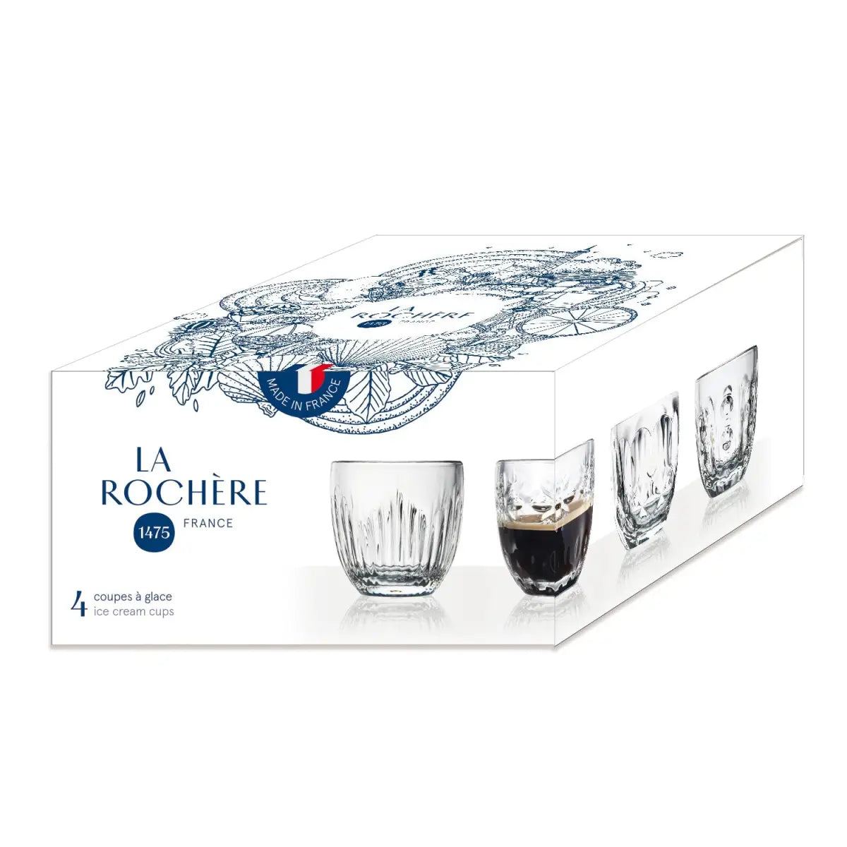 Troquet Assorted Espresso Cup Set -4 - La Rochere NA