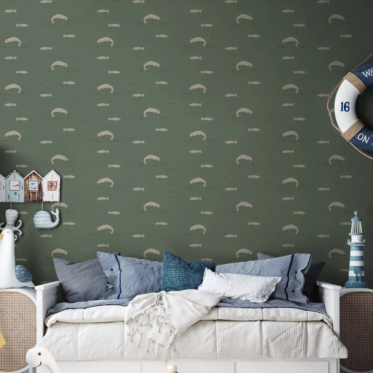 Trout Wallpaper - Fish Lake - by Cassandra Zaniboni - Loomwell Home Goods