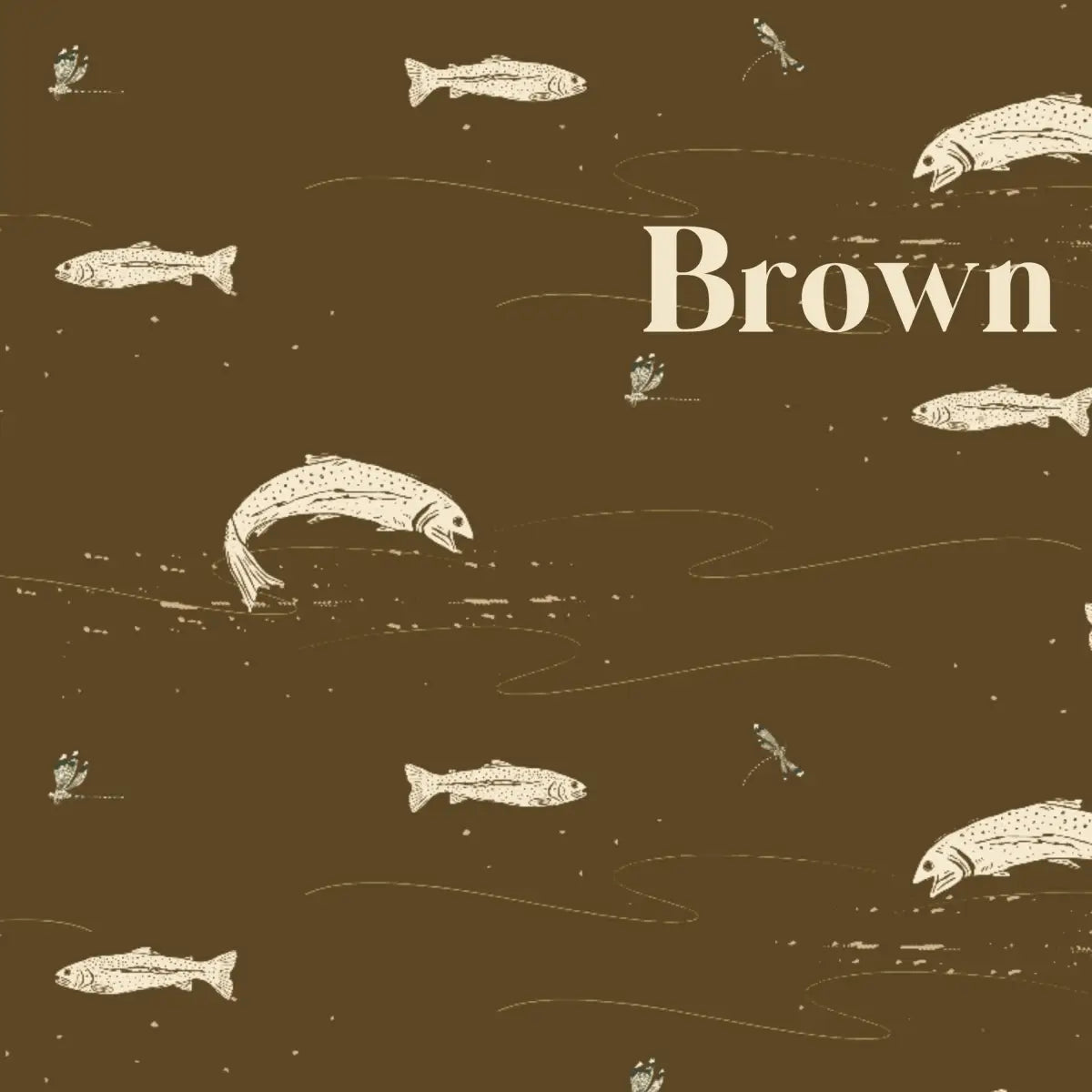 Trout Wallpaper - Fish Lake - by Cassandra Zaniboni - Sample 1 foot by 1 foot / Brown - Loomwell Home Goods
