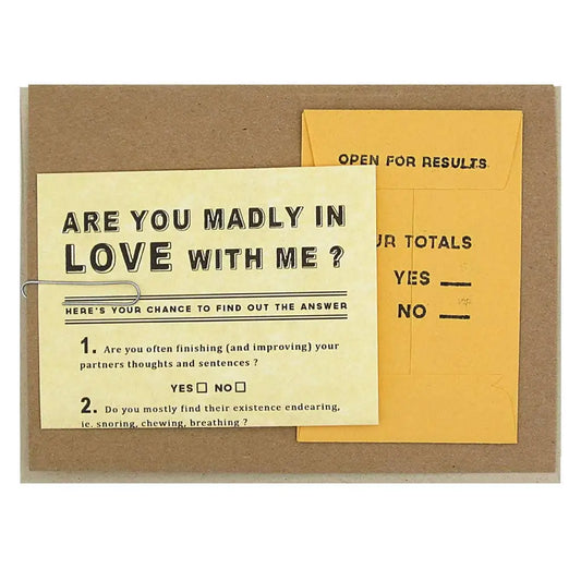 True Love Questionnaire Greeting Card with Pencil - The Regional Assembly of Text