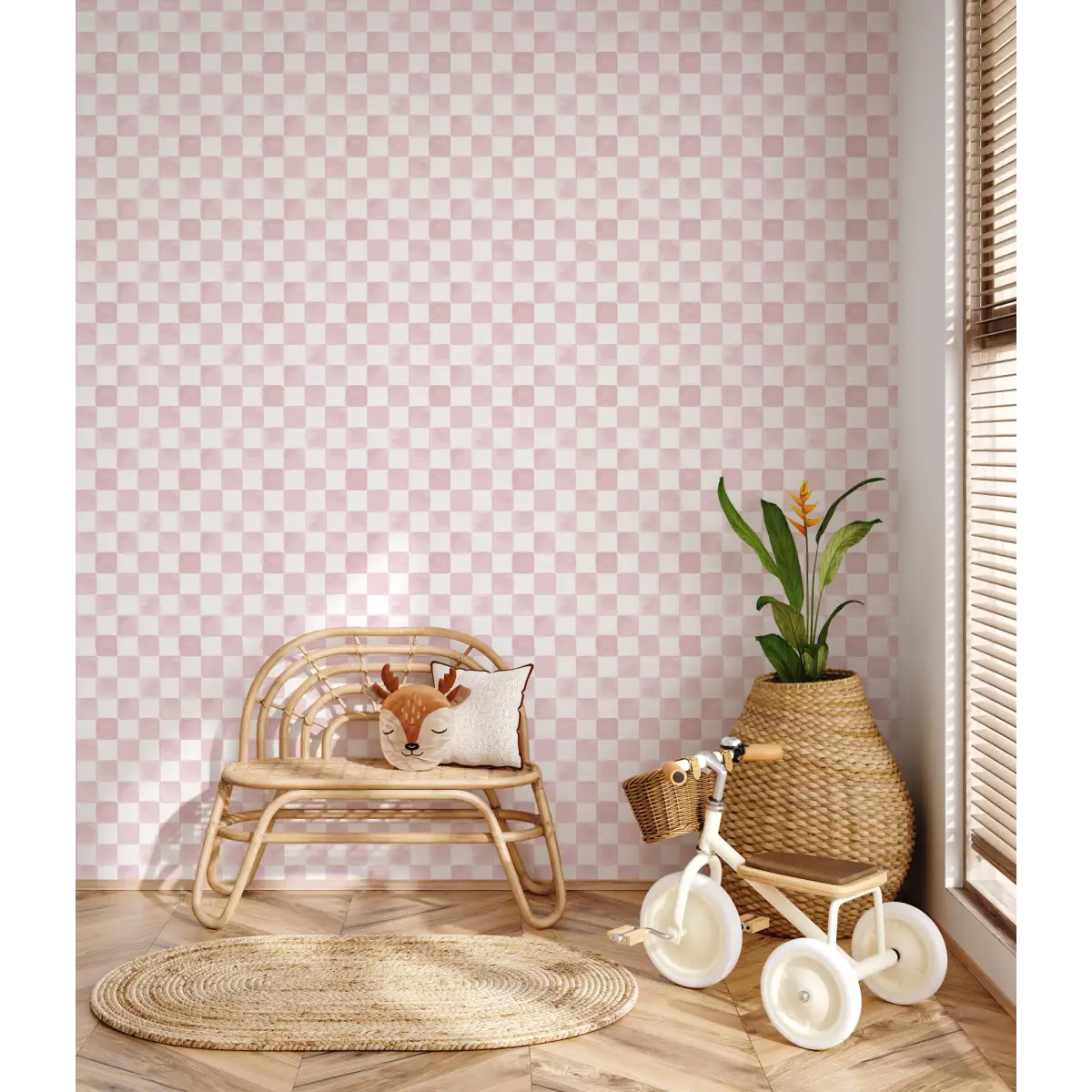 Tuck Wallpaper - Watercolor Checkerboard - by Studio Stephie - Loomwell Home Goods
