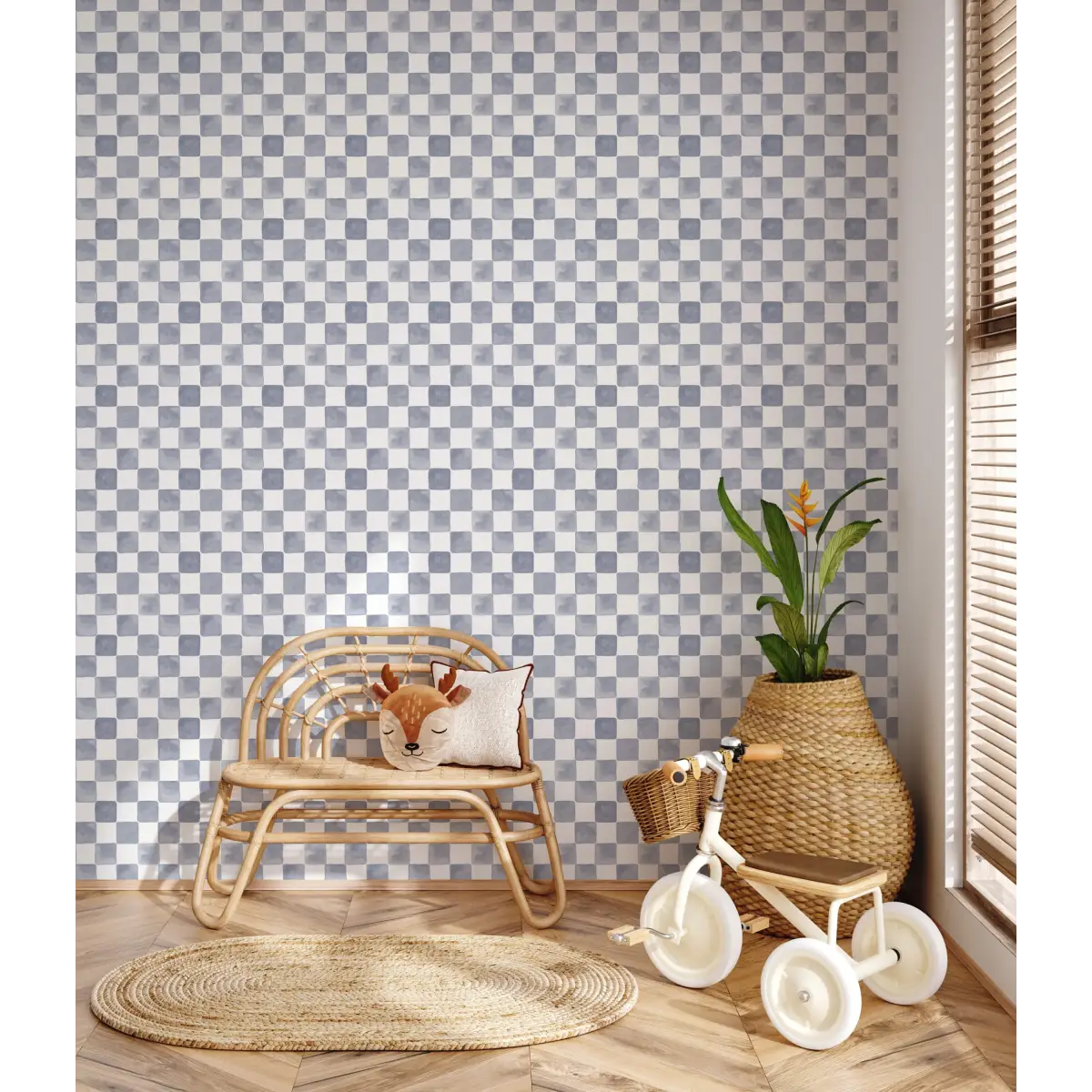 Tuck Wallpaper - Watercolor Checkerboard - by Studio Stephie - Loomwell Home Goods