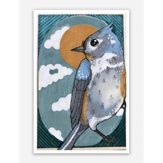 Tufted Titmouse Vinyl Sticker - Dear Darlington