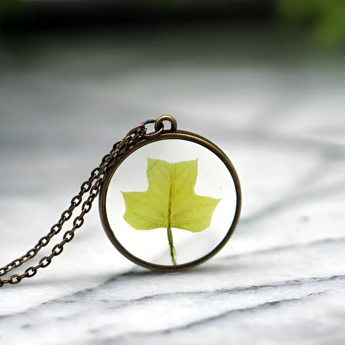 Tulip Poplar Leaf Necklace - Pressed Leaf - The Pretty Pickle