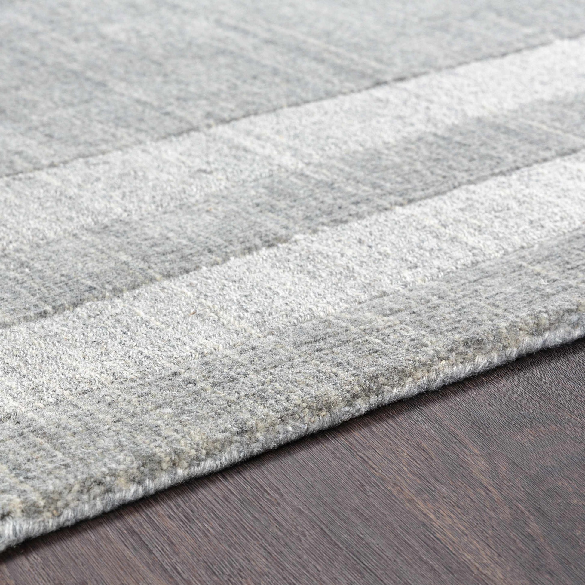 Gray Wool Blend Area Rug with Border - Boutique Rugs