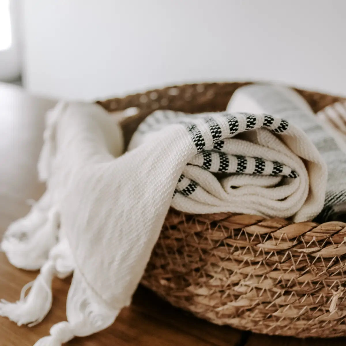 Turkish Cotton + Bamboo Hand Towel - Multi Stripes - Sweet Water Decor