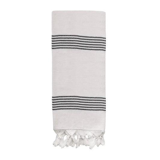 Turkish Cotton + Bamboo Hand Towel - Multi Stripes - Sweet Water Decor