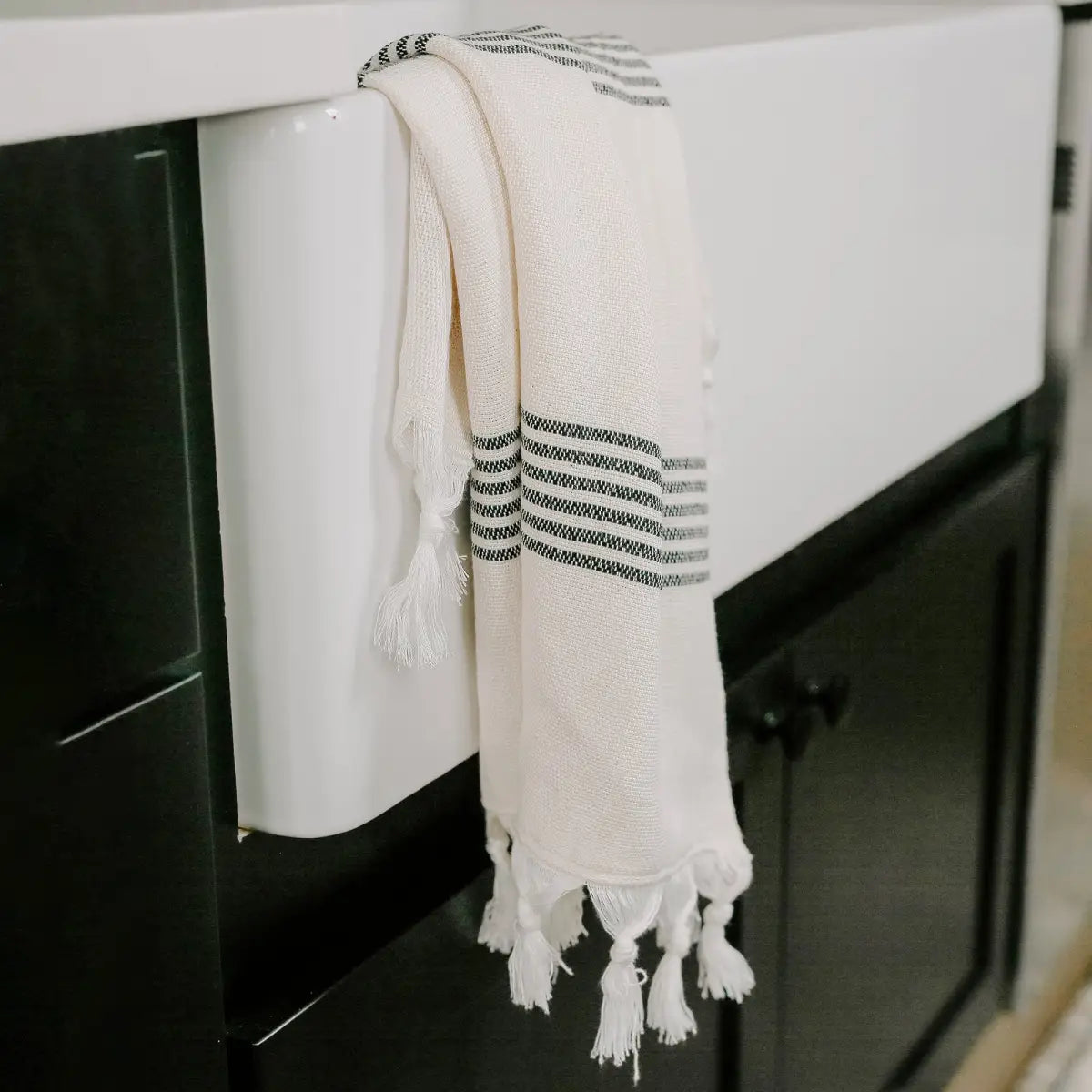 Turkish Cotton + Bamboo Hand Towel - Multi Stripes - Sweet Water Decor
