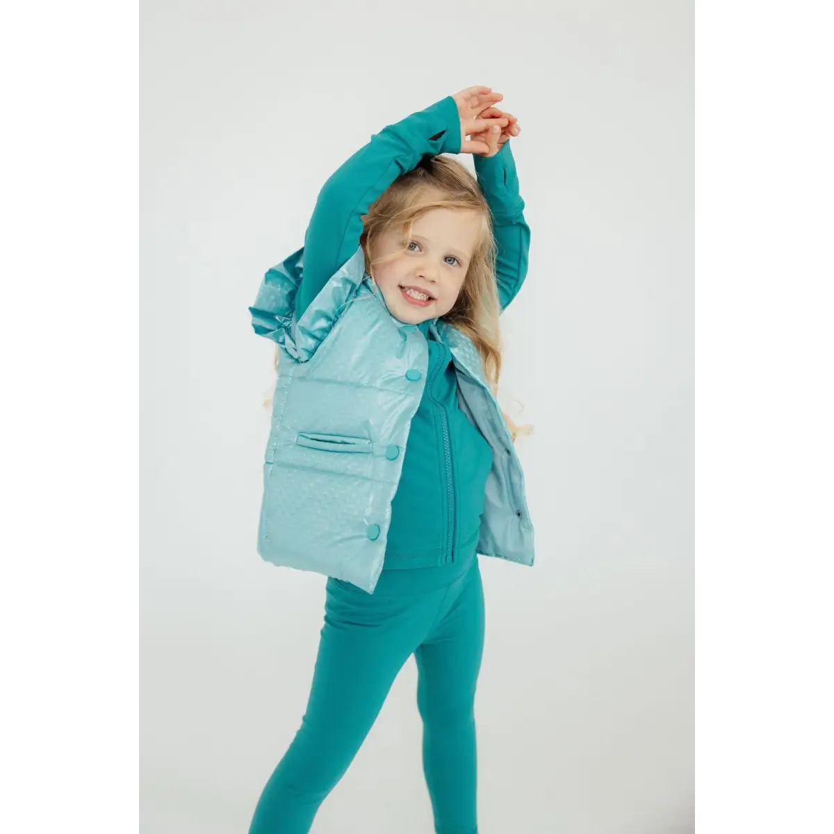 Turquoise Dot Puffer Vest - Mila & Rose ®