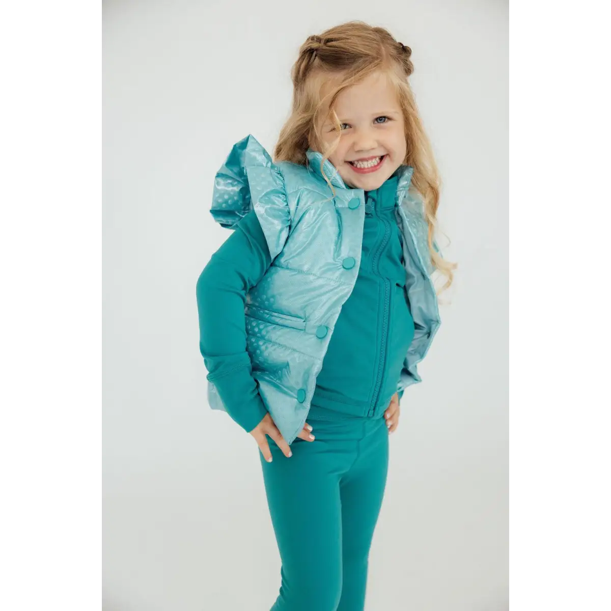 Turquoise Dot Puffer Vest - Mila & Rose ®