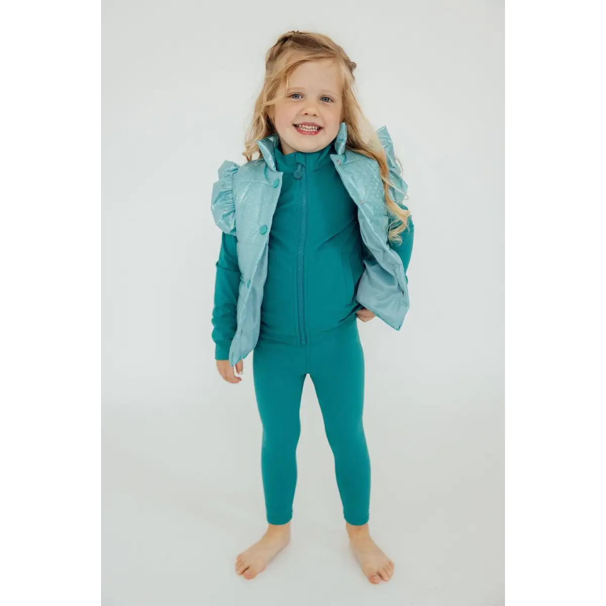 Turquoise Dot Puffer Vest - Mila & Rose ®