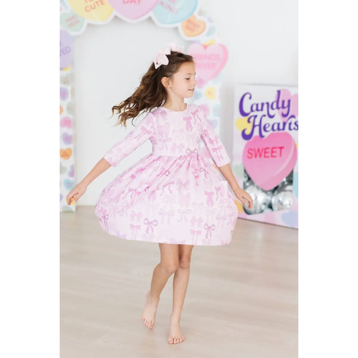 Pocket Twirl Dress - Twinkle Ties - Pink Bows - Mila & Rose ®
