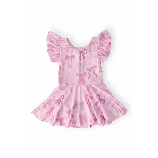Twirl Leotard with Skirt - Twinkle Ties - Pink Bows - Mila & Rose ®