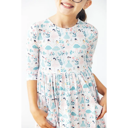 Twinkle Toes 3/4 Sleeve Pocket Twirl Dress - Mila & Rose ®