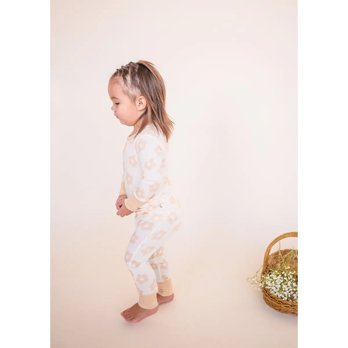 Two-Piece Pajama Set - Blush Daisy - Harp Angel Boutique