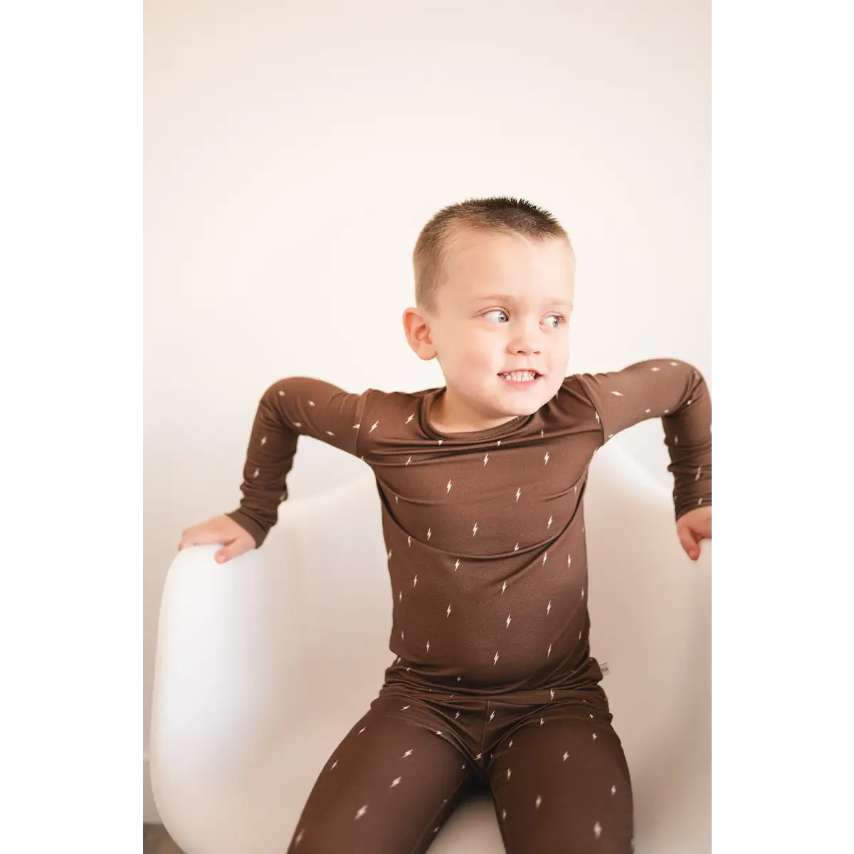 Two-Piece Pajama Set - Brown Lightning - Harp Angel Boutique