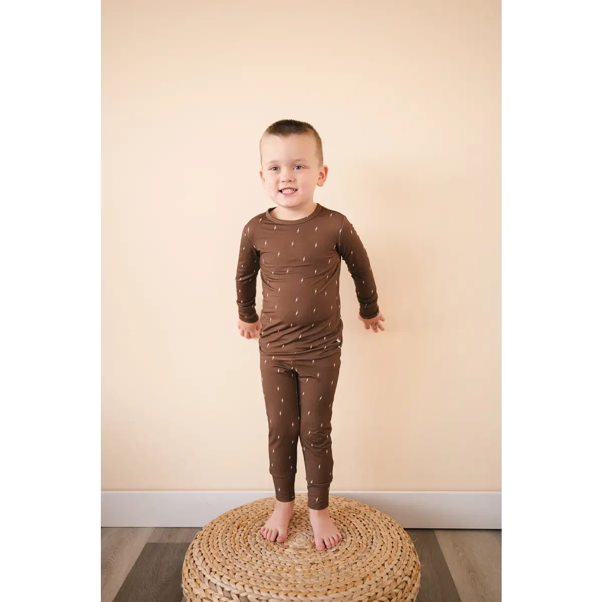 Two-Piece Pajama Set - Brown Lightning - Harp Angel Boutique