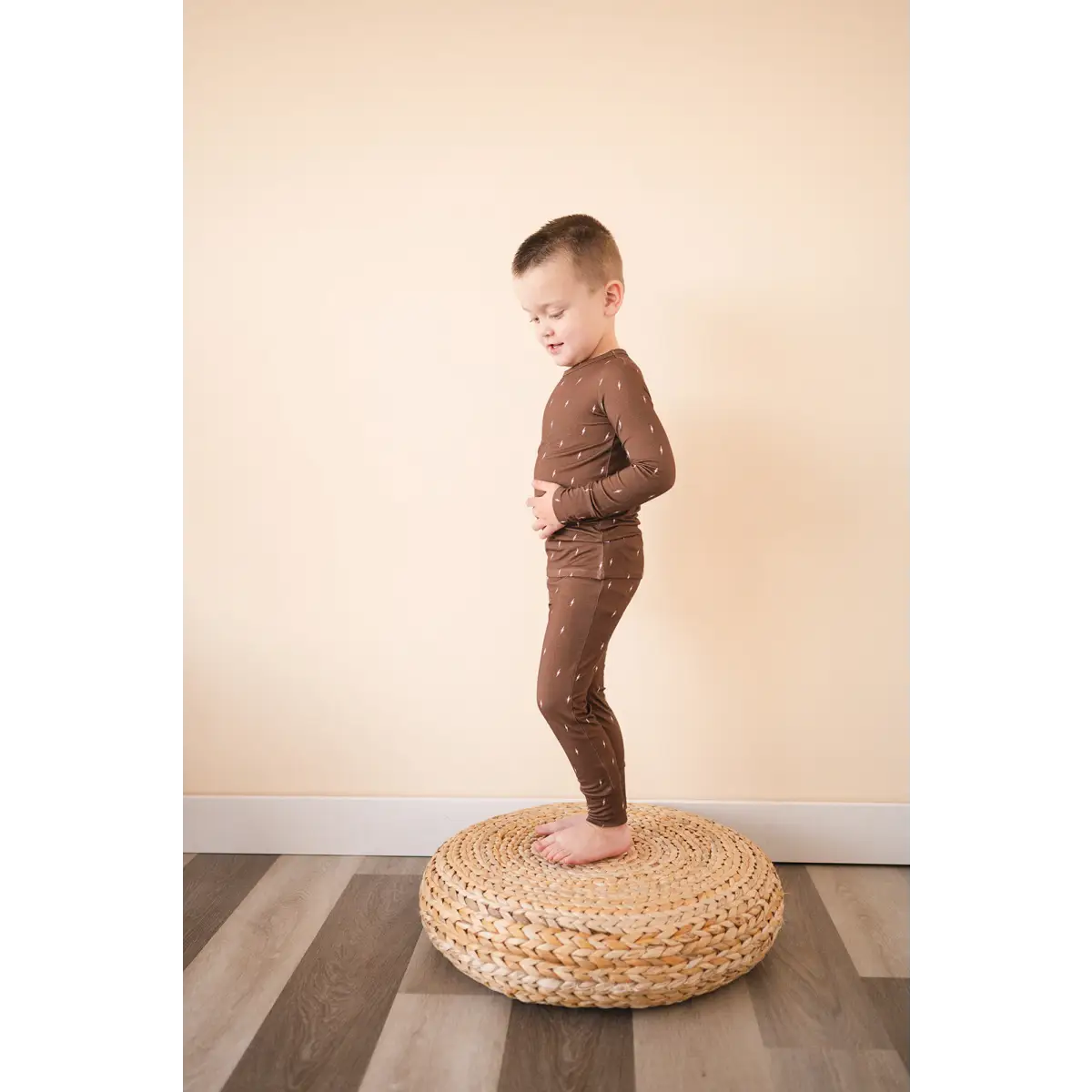 Two-Piece Pajama Set - Brown Lightning - Harp Angel Boutique