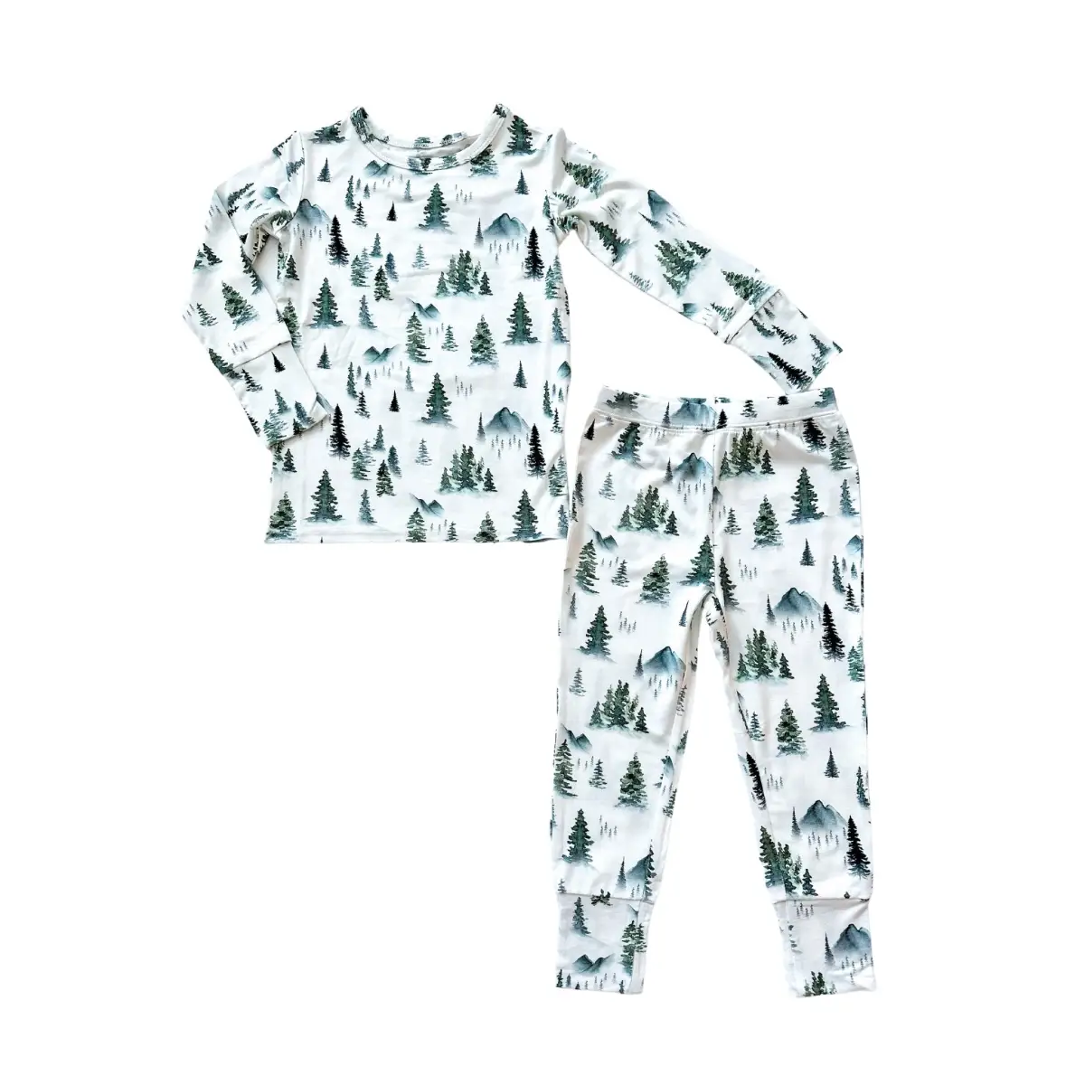 Two-Piece Pajama Set - Green Forest - Harp Angel Boutique