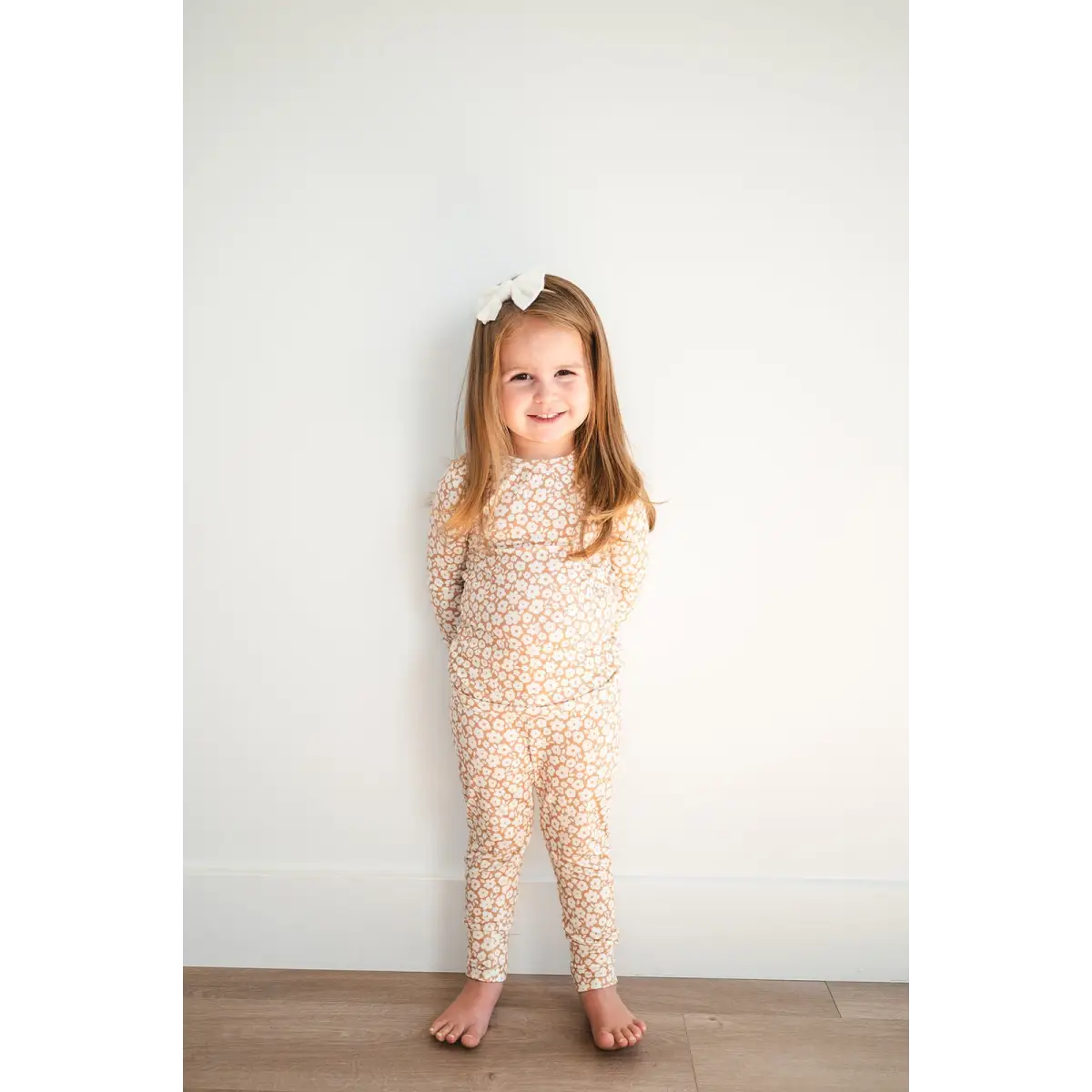 Two-Piece Pajama Set - Mocha Ditsy - Harp Angel Boutique