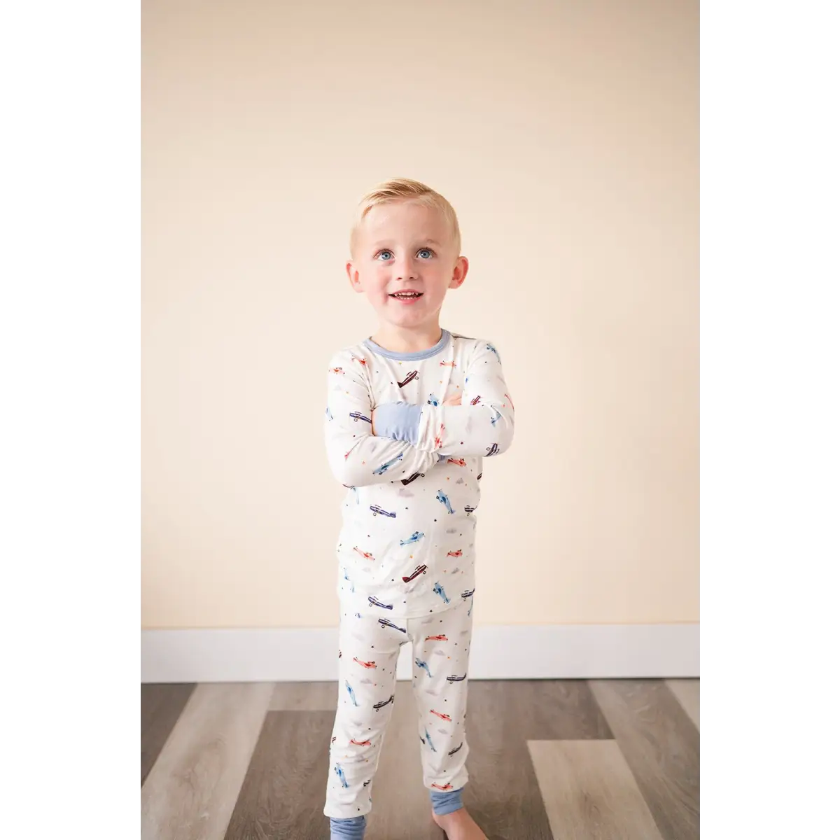 Two-Piece Pajama Set - Vintage Airplane - Harp Angel Boutique